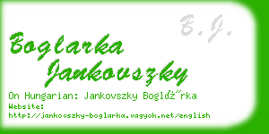 boglarka jankovszky business card